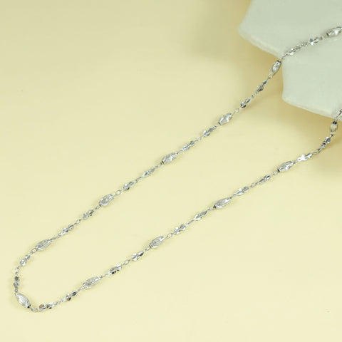 Diya Intricate Design Timeless Shimmer Silver Chain