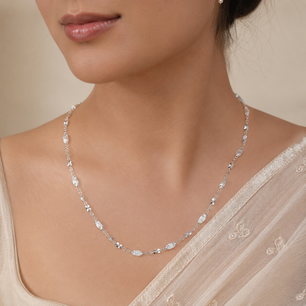 Intricate Design Timeless Shimmer Silver Chain