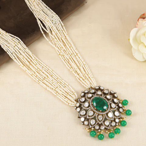 Aavya Green Aura Emerald Necklace