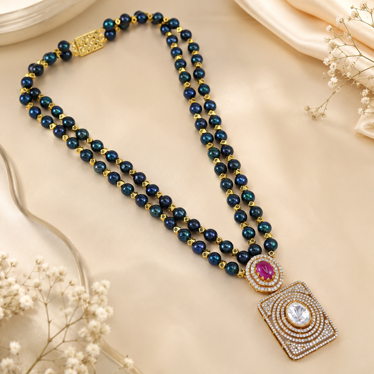 Bhavika Imperial Glow Silver Necklace