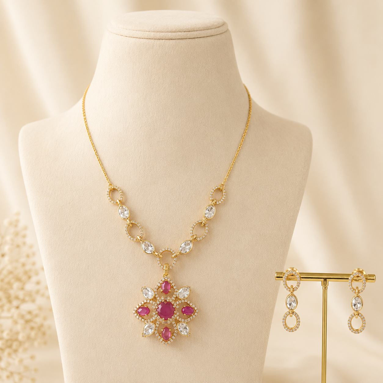 Ravishing Shine Silver Necklace Set