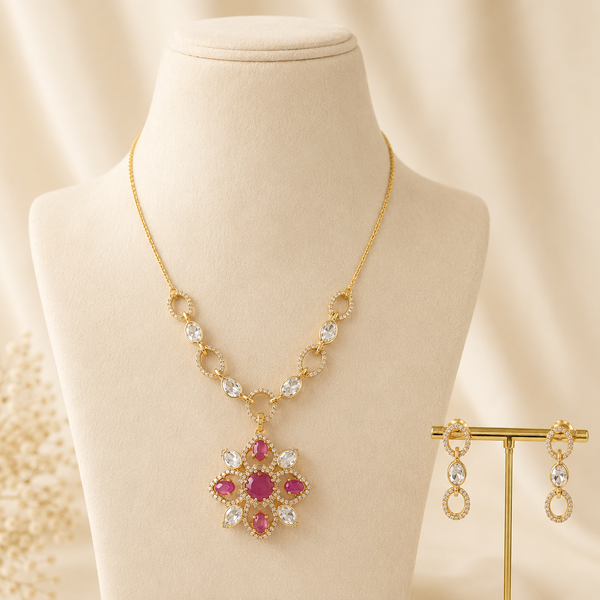 Ravishing Shine Silver Necklace Set