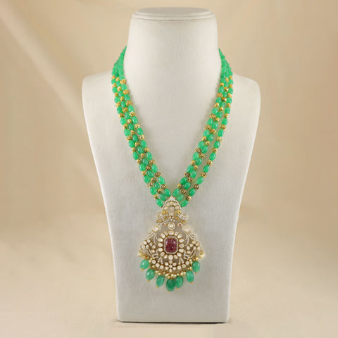 Bhavika Stunning Design Green Silver Necklace