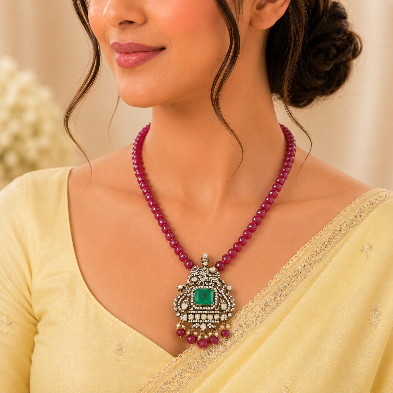 Himani Golden Finish Kundan Silver Necklace