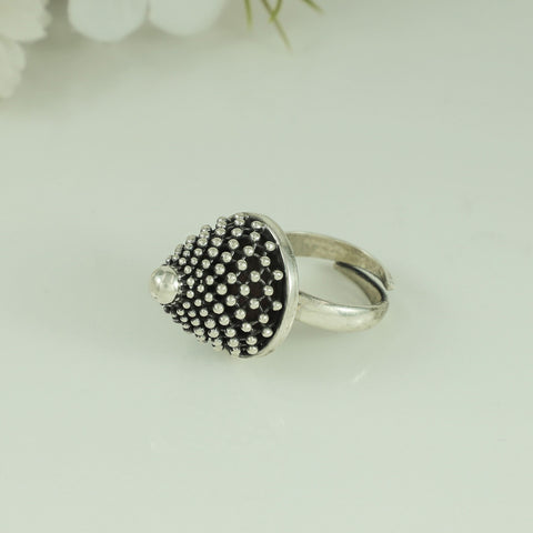 Chandrika Elegant  Beadwork Silver Ring