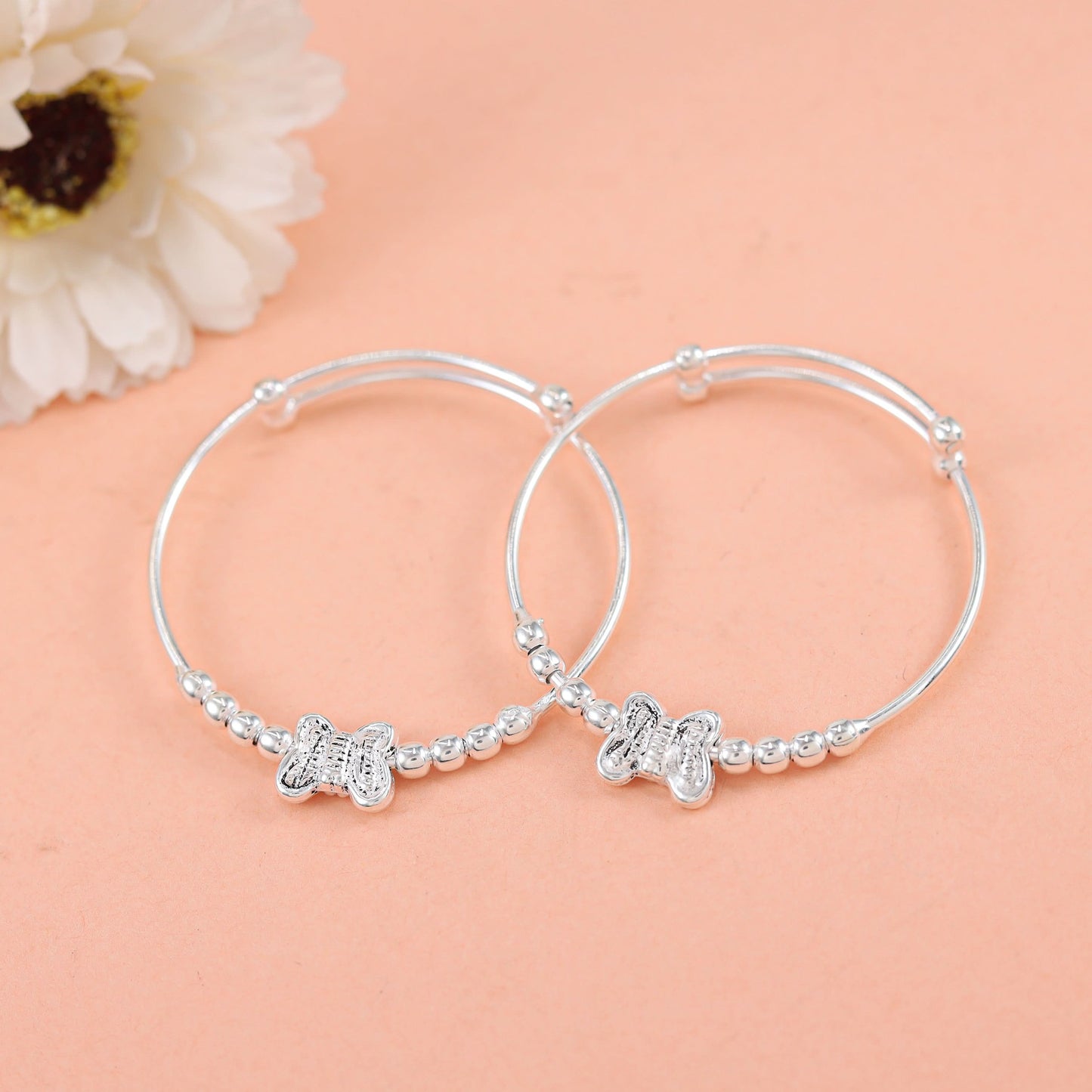 Classy Silver Baby Bangles