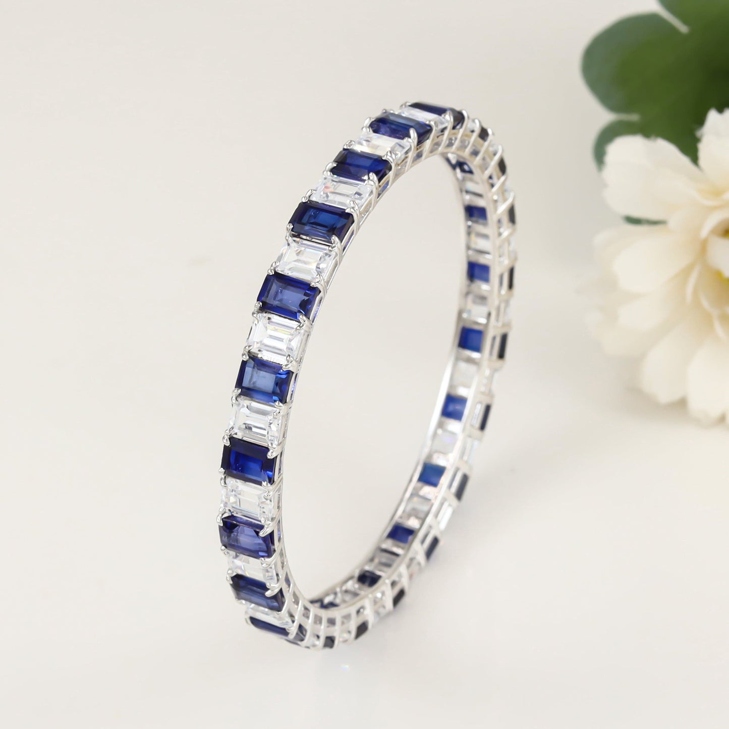 Preena Pretty Swarovski Zirconia Silver Bangle