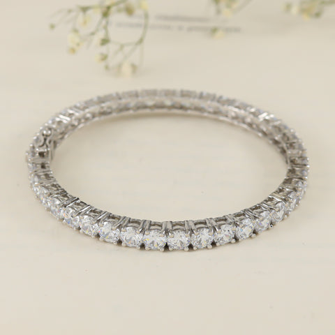 Ravina Fancy Swarovski Zirconia Silver Bangles