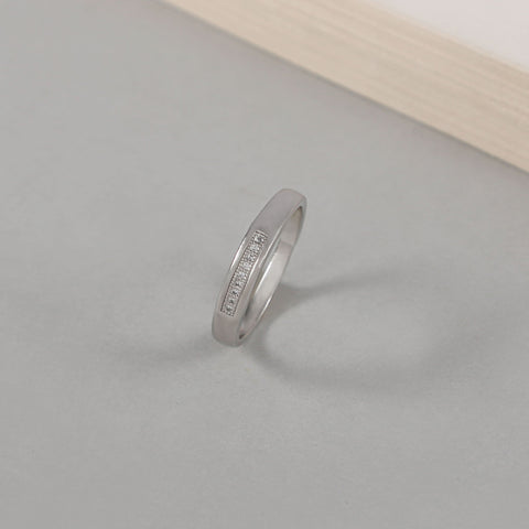 Elegant silver Band Ring Subtle Sparkle For Him