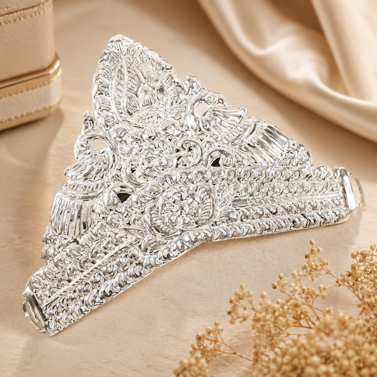 Shri Shringar Silver Mukut For God