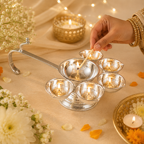 Elegant Silver Diya