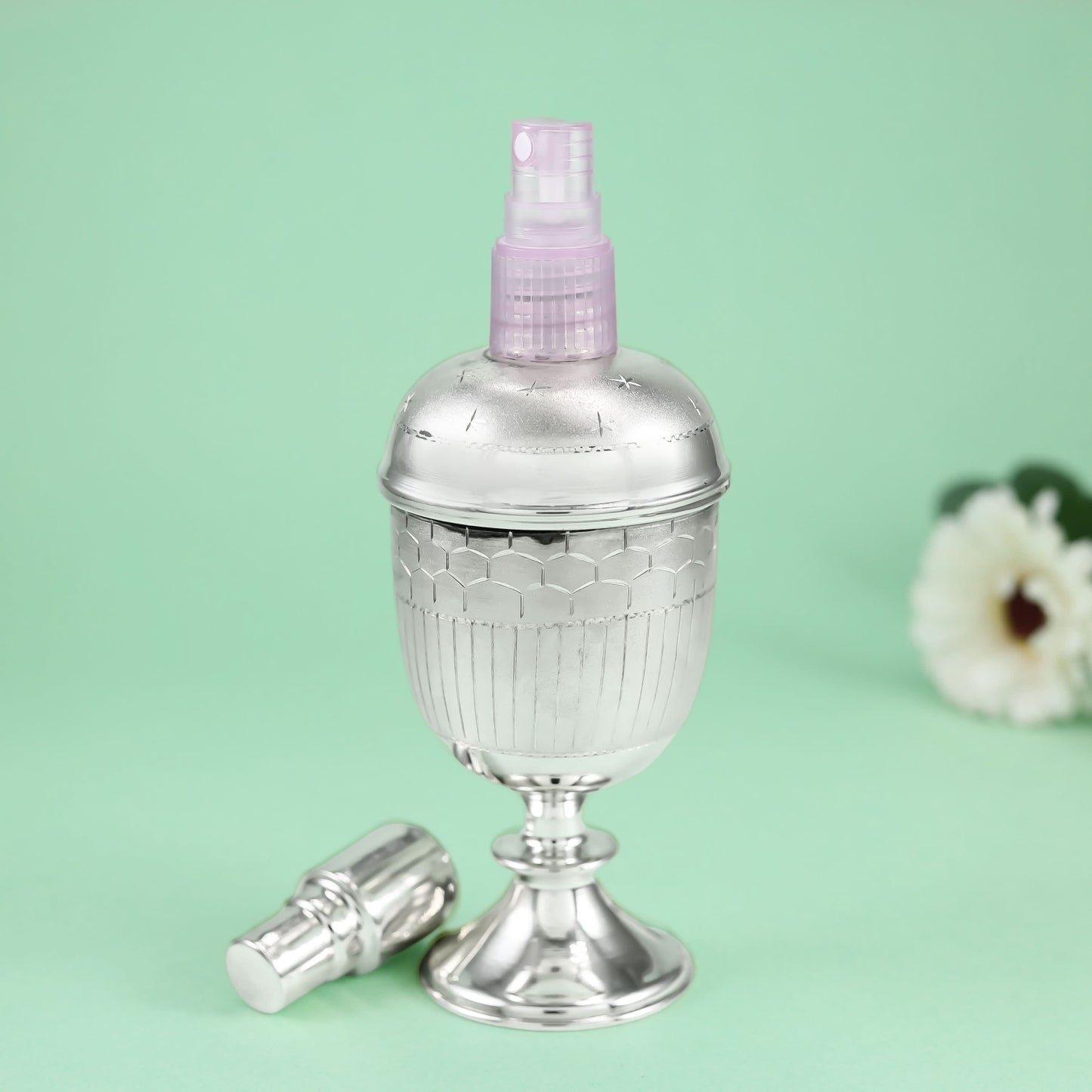 Fancy Silver Perfume Spray Bottle