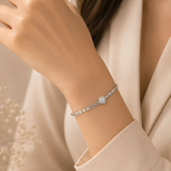 Snowflake Charm Silver Bracelet