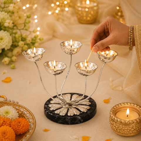 Sensational Silver Diya