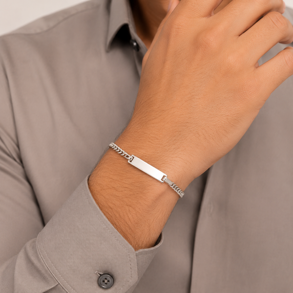 Sleek Chain Silver Bracelet For Him