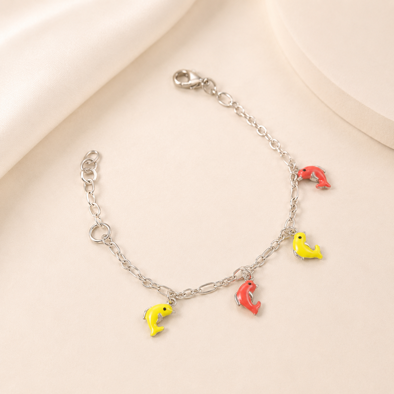 Playful Dolphin Silver Bracelet