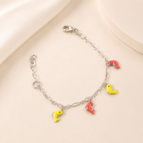 Playful Dolphin Silver Bracelet