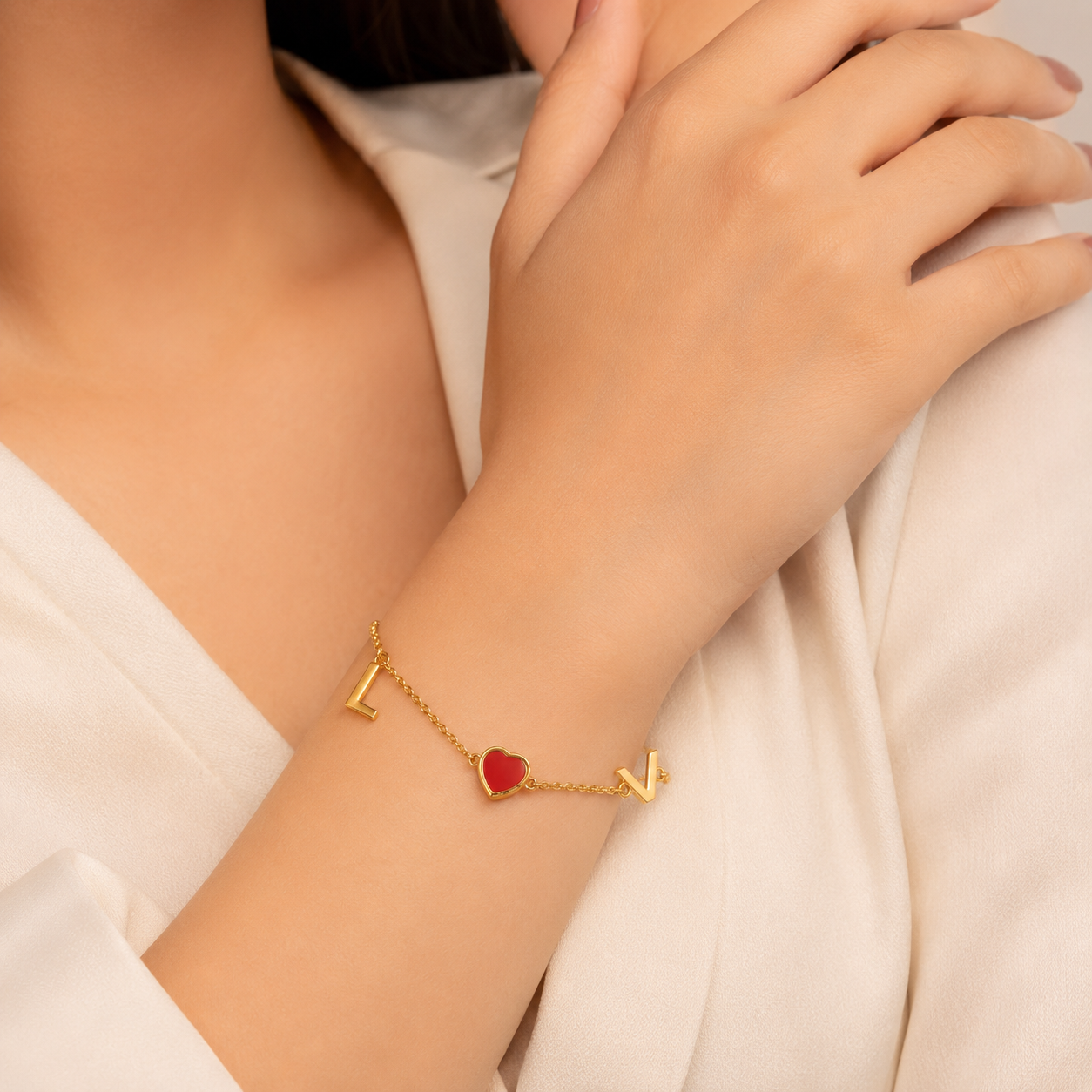 Amour Heart Silver Bracelet