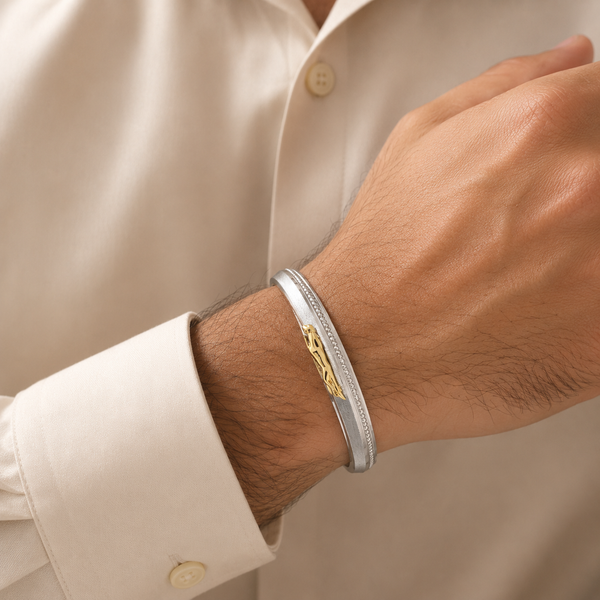 Divine Courage Silver Kada For Him