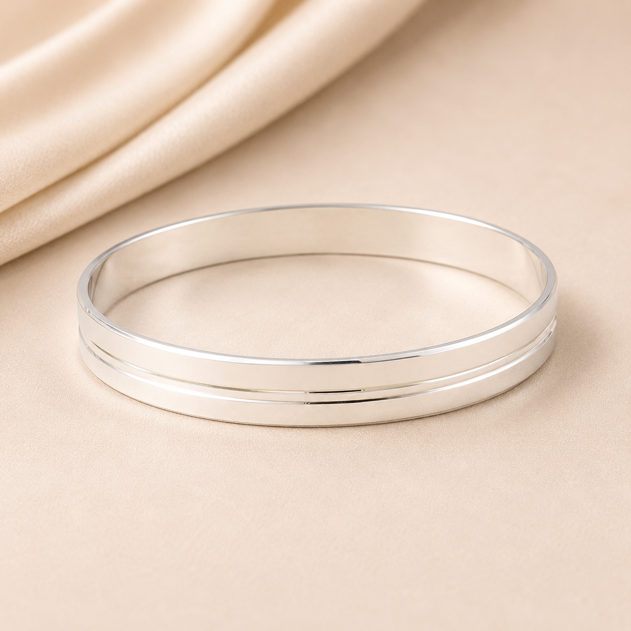 Timeless Plain Silver Kada For Him