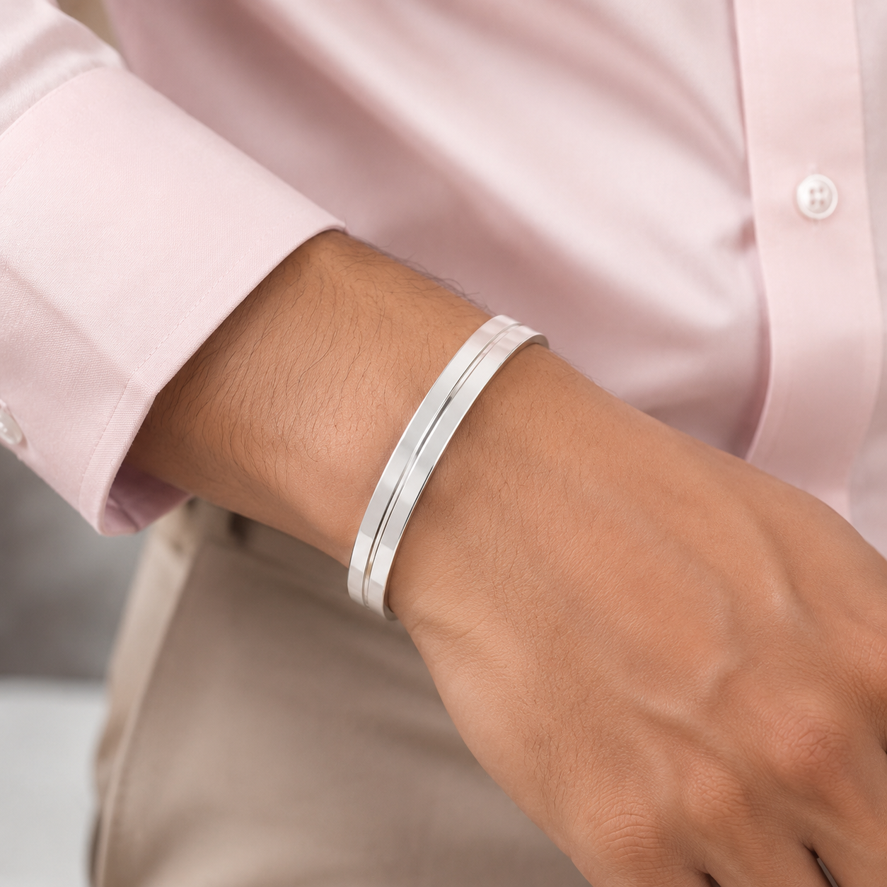 Timeless Plain Silver Kada For Him