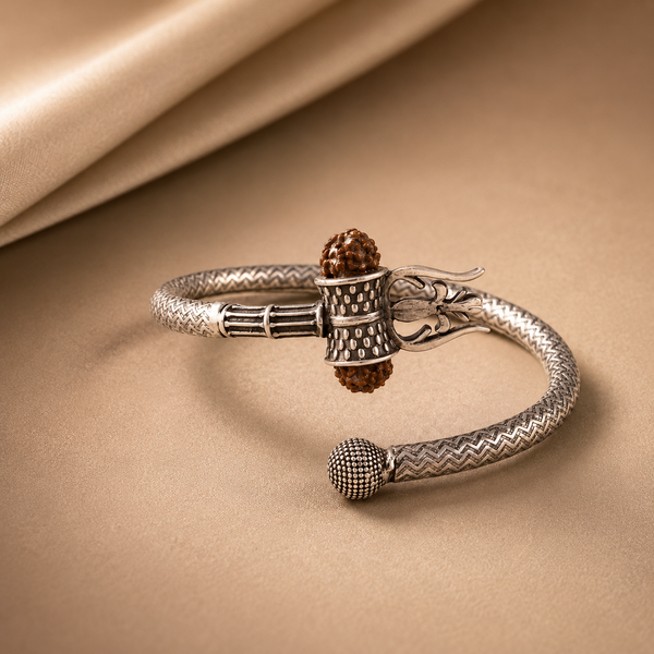 Rudra Trishul Silver Kada For Him
