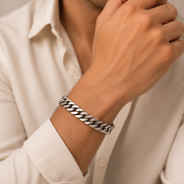 Heavy Cuban Silver Bracelet For Him