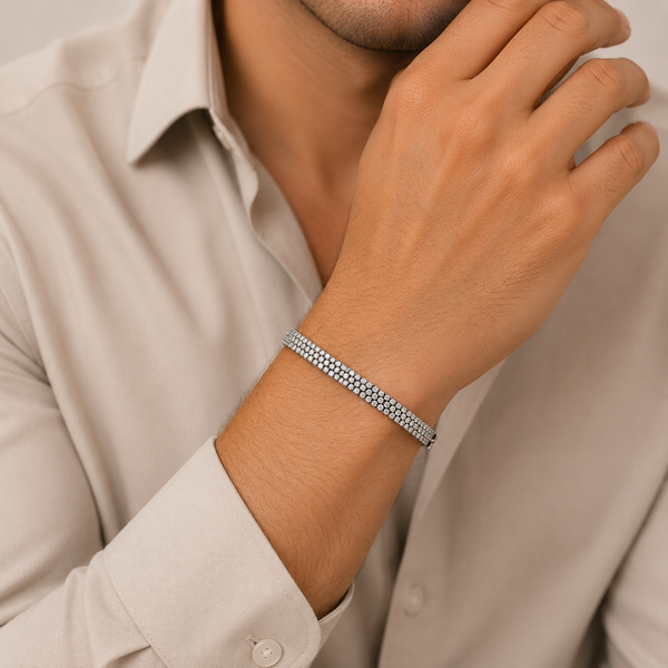 Dazzle Silver Bracelet For Him