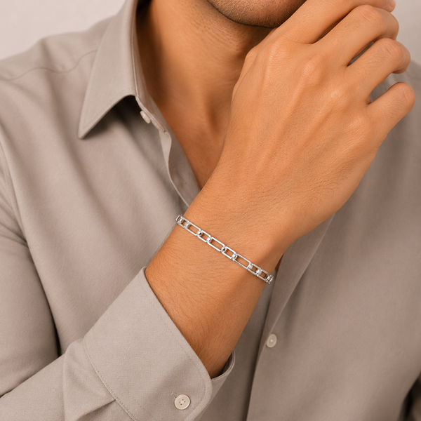 Grace Link Silver Bracelet For Him
