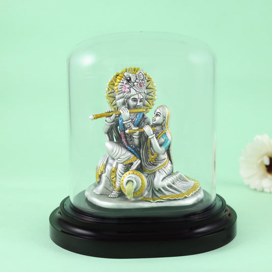 Precious Radha-Krishna Silver Idol