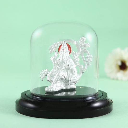 Charming Ganesha Silver Idol