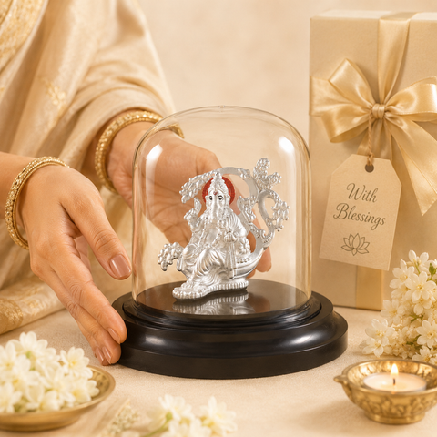 Charming Ganesha Silver Idol