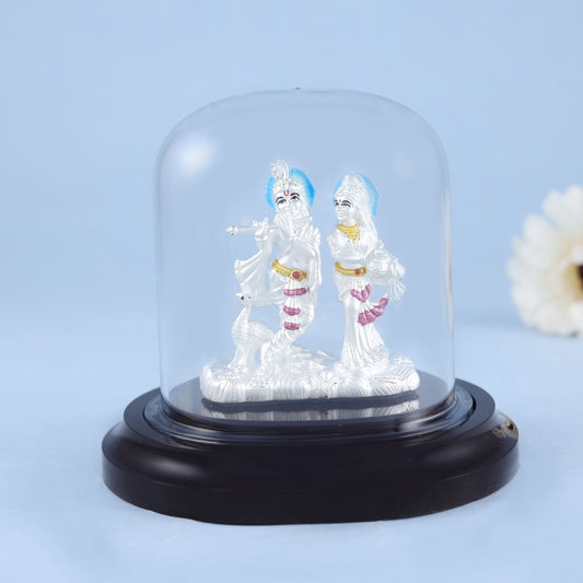 Radha-Krishna Silver Idol