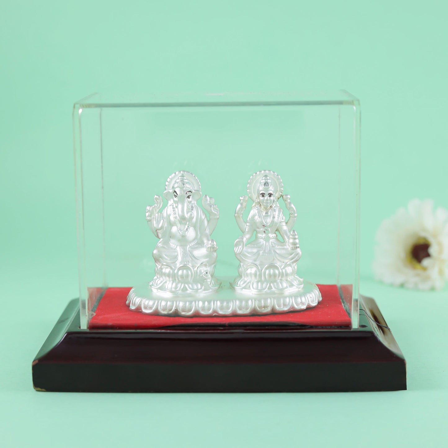 Lovely Lakshmi Ganesha Silver Idol