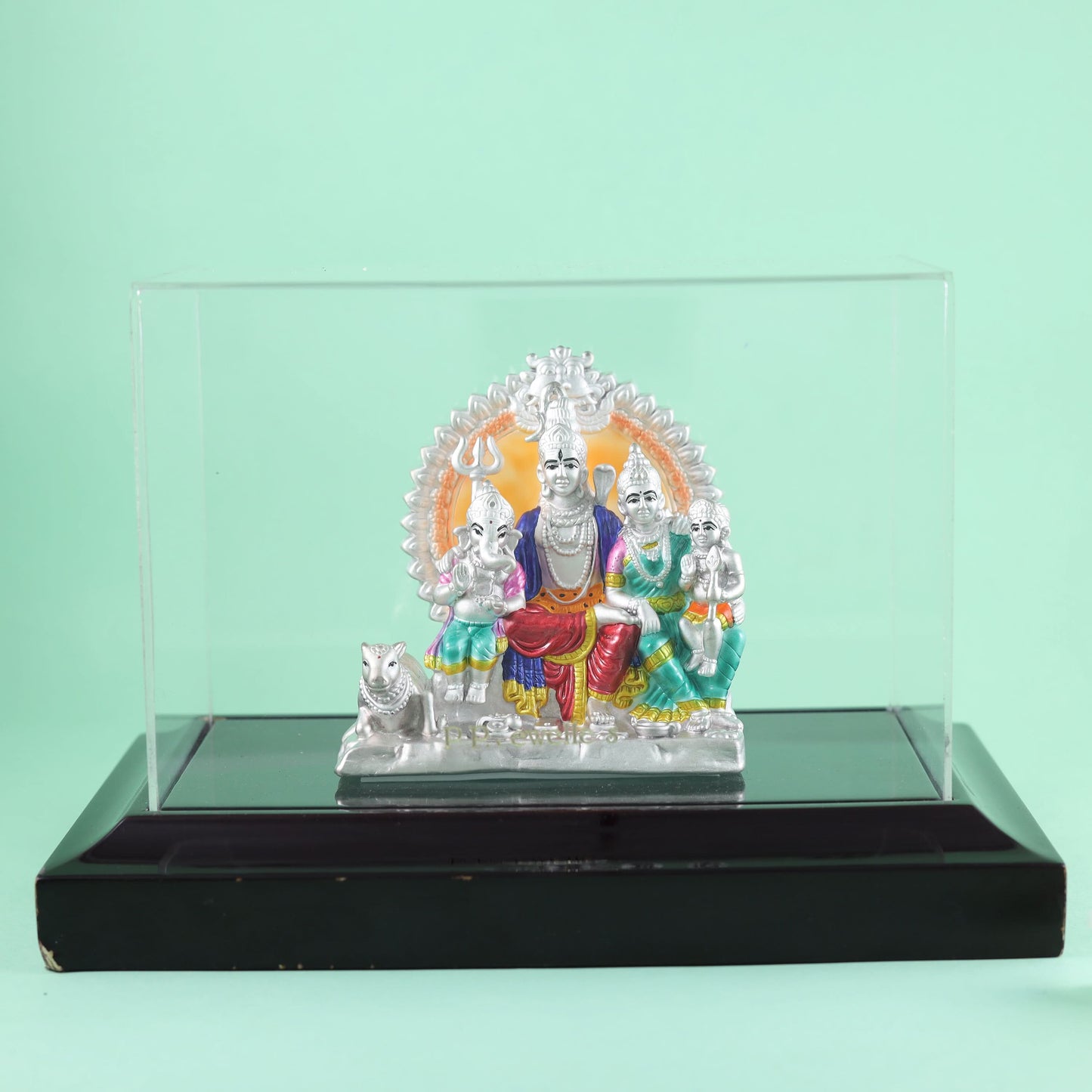 Beautiful Shiv Parivar Silver Idol