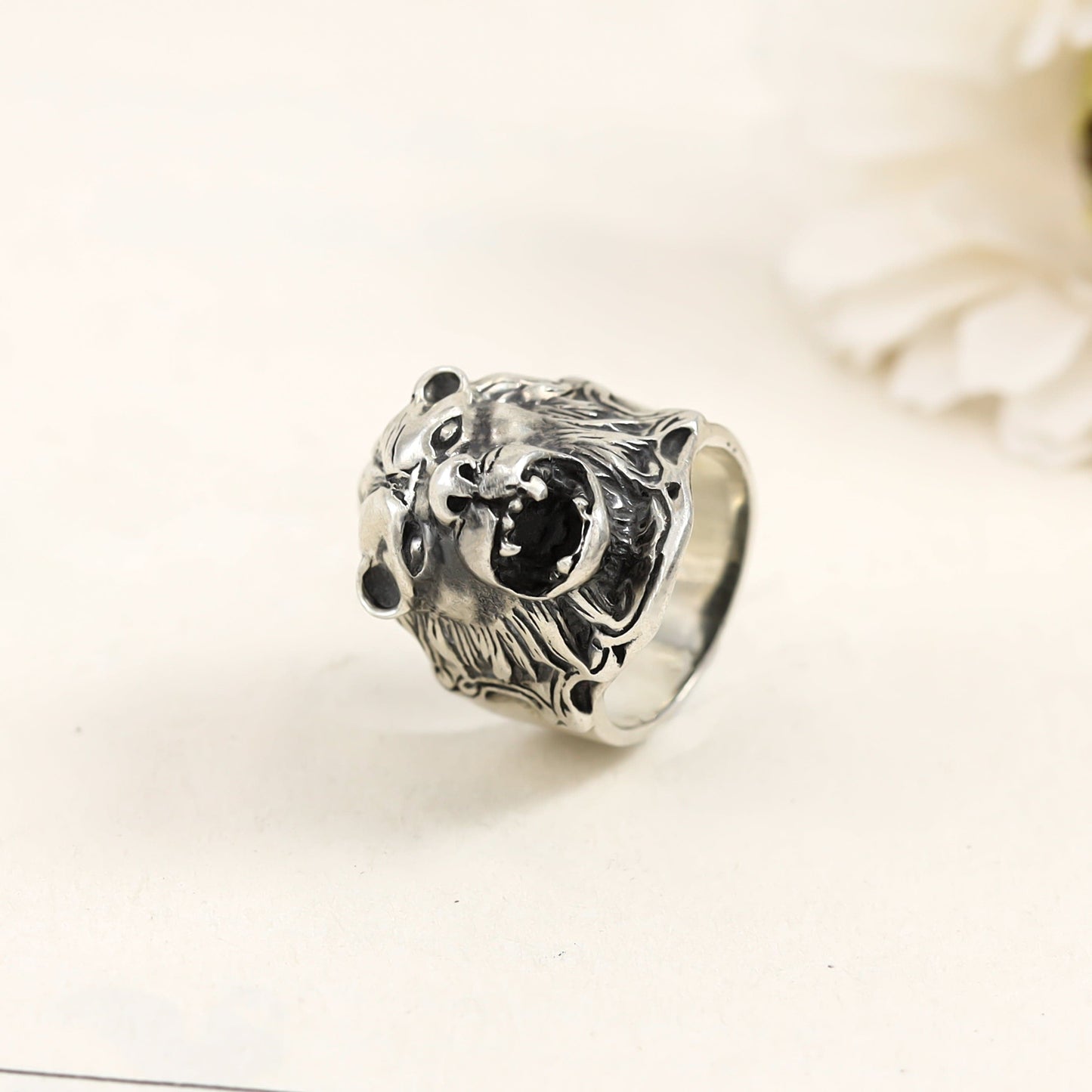 Elegant Lion Silver Ring For Him