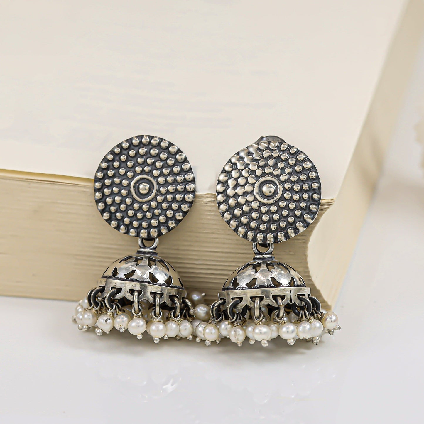 Vedika Gleaming Silver Earrings