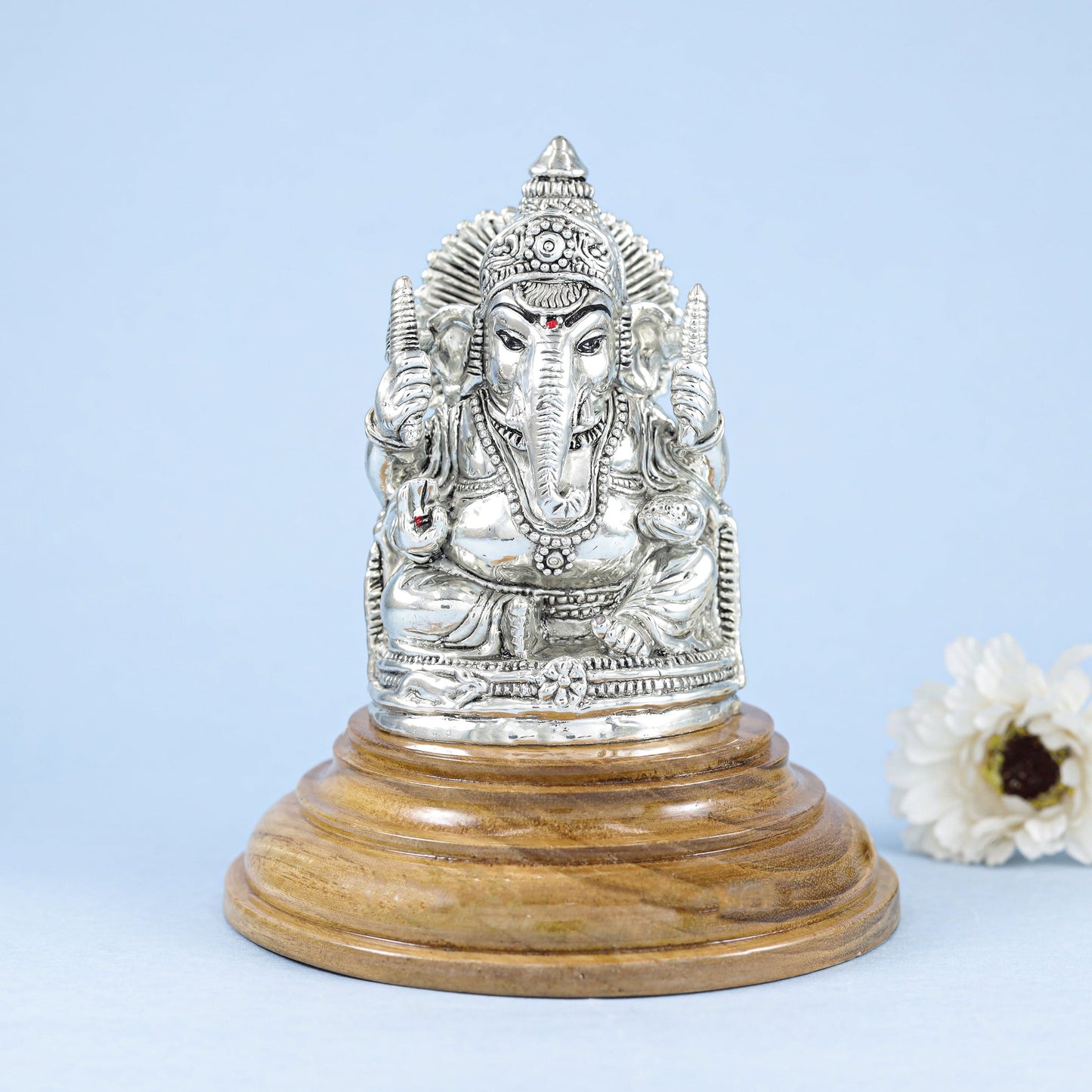 Classy Ganesha Silver Idol