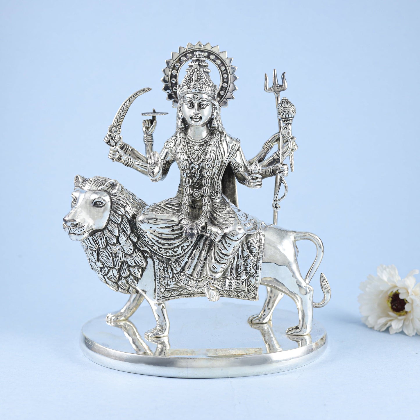 Gleaming Daksha Silver Idol