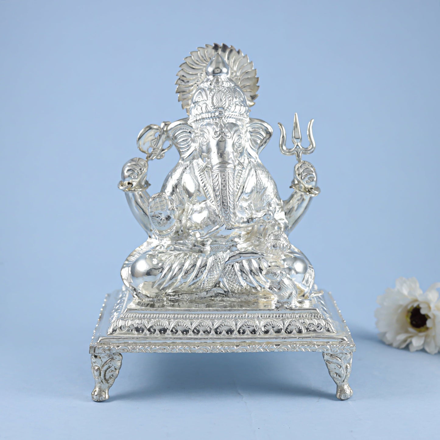 Beautiful Gajanan Silver Idol