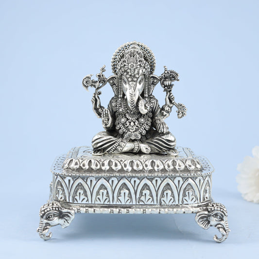 Alluring Ganesha Silver Idol