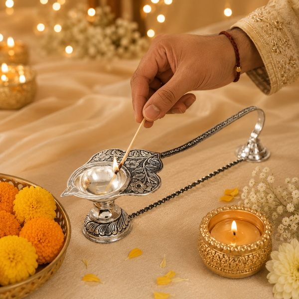 Fancy Antique Silver Jyot