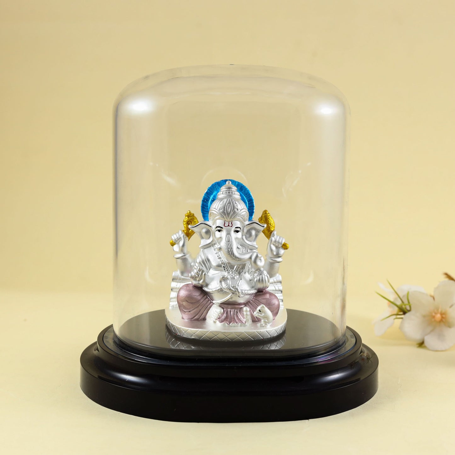 Lovely Ganesha Silver Idol