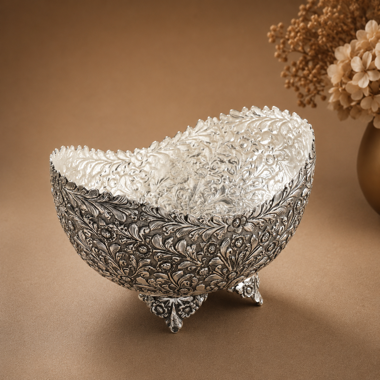 Fancy Antique Silver Bowl