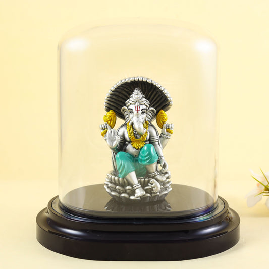 Pleasing Ganesha Silver Idol