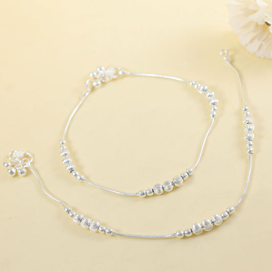 Vedika Silver Anklets