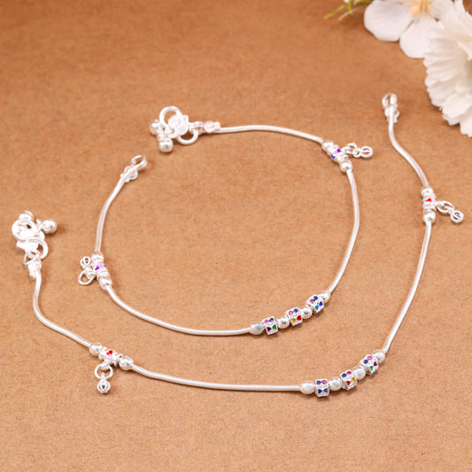 Lavika Silver Anklets