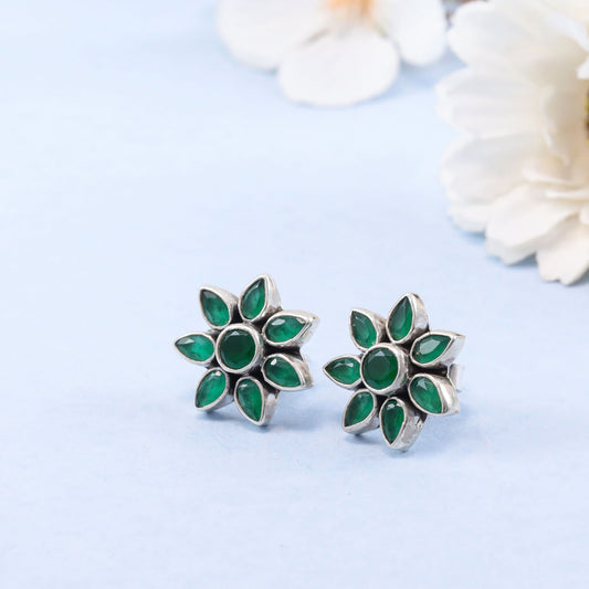 Pari Floral Silver Earrings