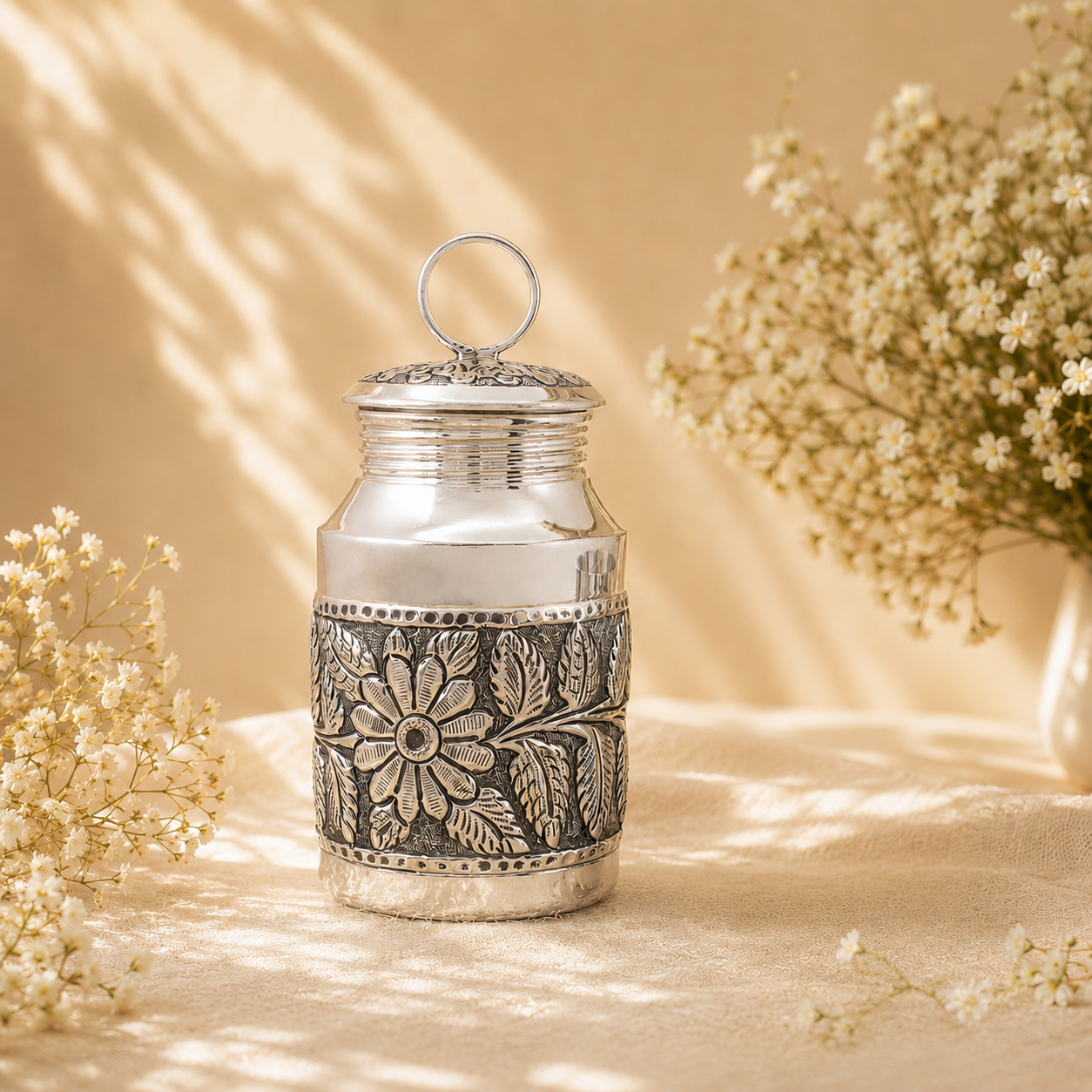 Imposing Antique Silver Jar