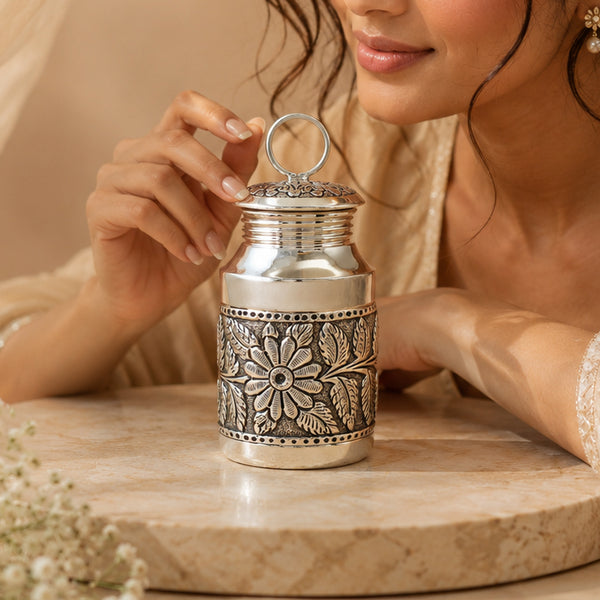 Imposing Antique Silver Jar
